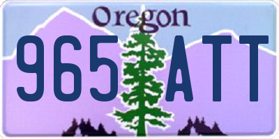 OR license plate 965ATT