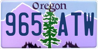 OR license plate 965ATW