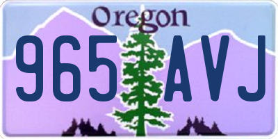OR license plate 965AVJ