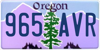 OR license plate 965AVR