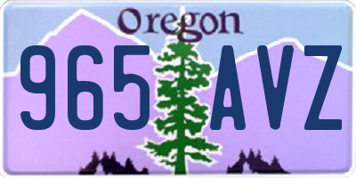 OR license plate 965AVZ