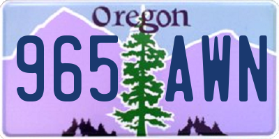 OR license plate 965AWN