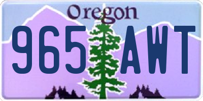 OR license plate 965AWT