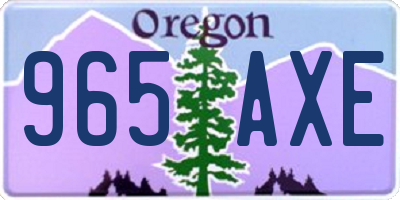 OR license plate 965AXE