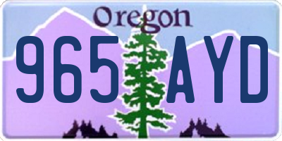 OR license plate 965AYD