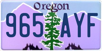 OR license plate 965AYF