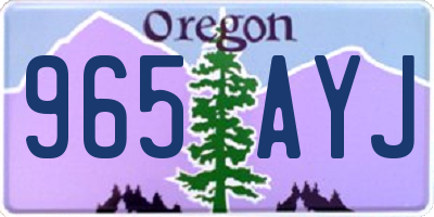 OR license plate 965AYJ
