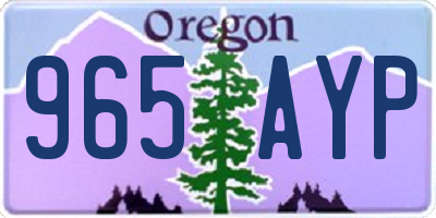 OR license plate 965AYP