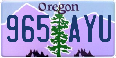 OR license plate 965AYU