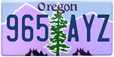 OR license plate 965AYZ