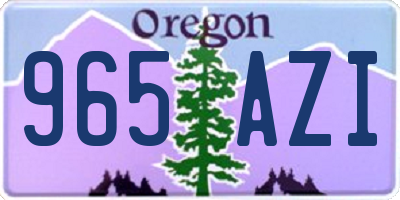 OR license plate 965AZI