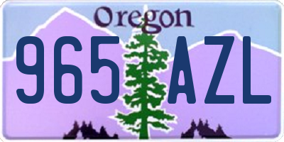OR license plate 965AZL