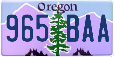 OR license plate 965BAA