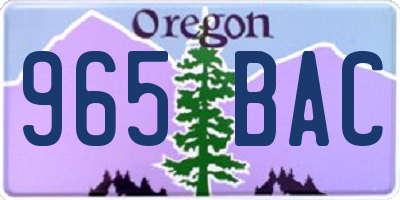 OR license plate 965BAC