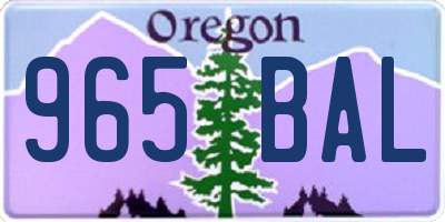 OR license plate 965BAL