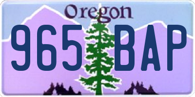OR license plate 965BAP