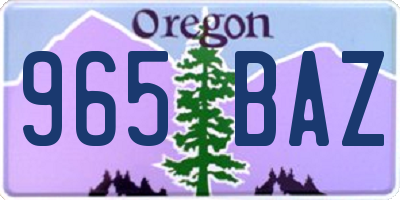 OR license plate 965BAZ