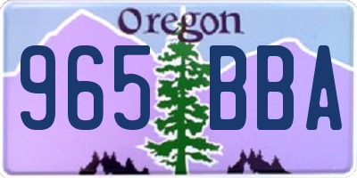 OR license plate 965BBA