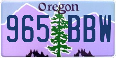 OR license plate 965BBW