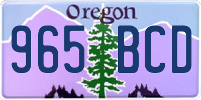 OR license plate 965BCD