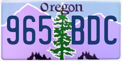 OR license plate 965BDC