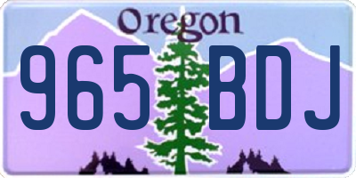 OR license plate 965BDJ