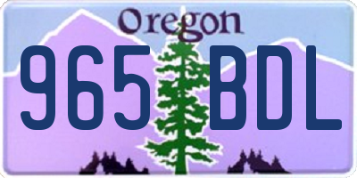 OR license plate 965BDL