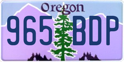 OR license plate 965BDP