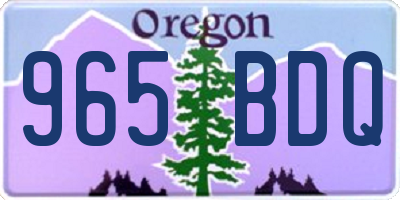 OR license plate 965BDQ