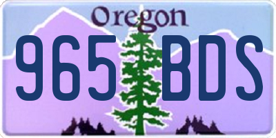 OR license plate 965BDS