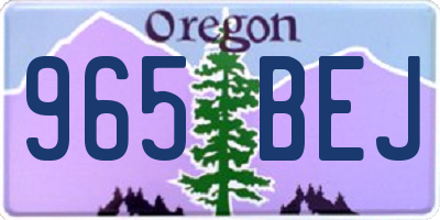 OR license plate 965BEJ