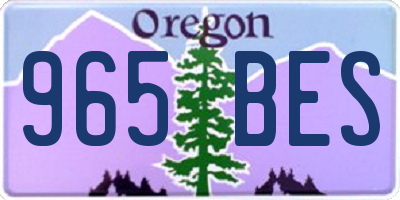 OR license plate 965BES