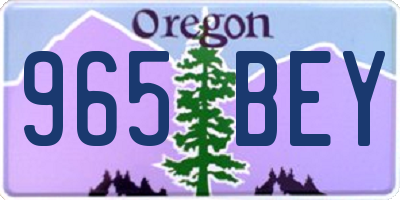 OR license plate 965BEY