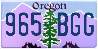 OR license plate 965BGG