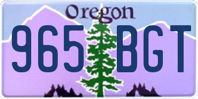 OR license plate 965BGT