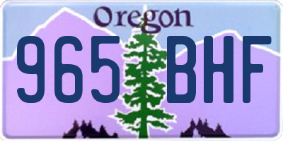 OR license plate 965BHF