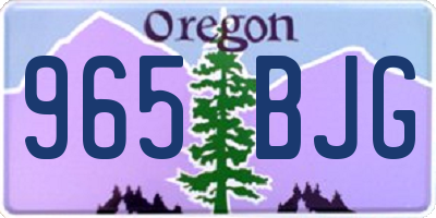 OR license plate 965BJG