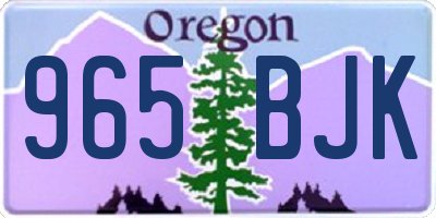 OR license plate 965BJK