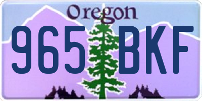 OR license plate 965BKF