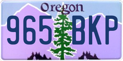 OR license plate 965BKP