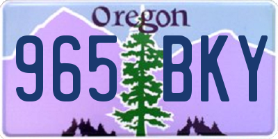 OR license plate 965BKY