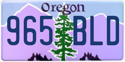 OR license plate 965BLD