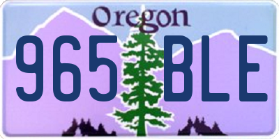 OR license plate 965BLE