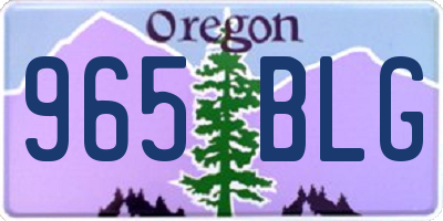 OR license plate 965BLG