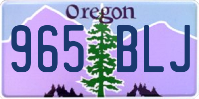 OR license plate 965BLJ