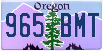 OR license plate 965BMT