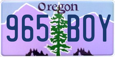 OR license plate 965BOY