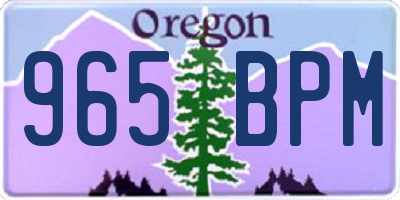 OR license plate 965BPM