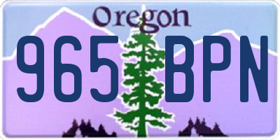 OR license plate 965BPN