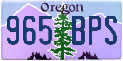 OR license plate 965BPS